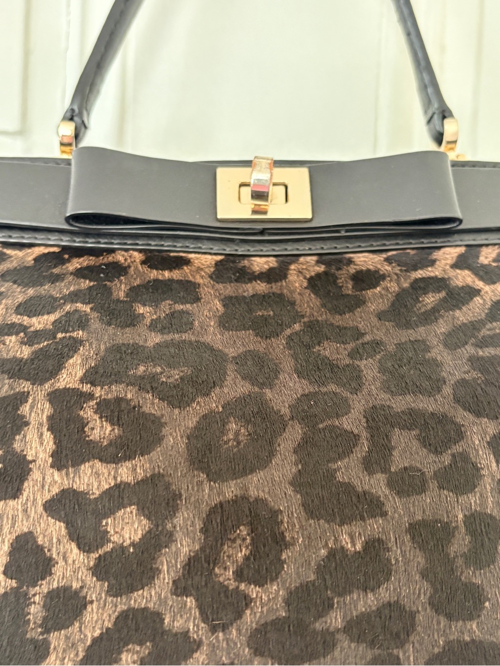 Kate Spade Brown Leopard Print Top Handle 3-Pocket Bag. Rare find! Elegant/ fun. - Picture 6 of 7